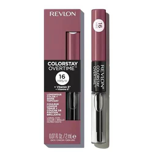 Revlon ColorStay Overtime Lipcolor, 370 Everlasting Rum | Long Lasting, Transfer-Proof Lipstick with Vitamin E (70-120 chars) thumbnail 1