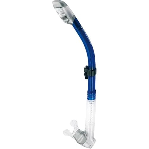 CRESSI Supernova Dry Snorkel Clear/Cobalt | Prevents Water Entry, Hypoallergenic Silicone thumbnail 1