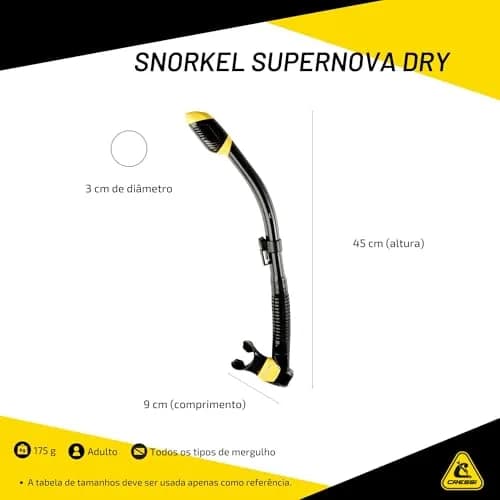 CRESSI Supernova Dry Snorkel Clear/Cobalt | Prevents Water Entry, Hypoallergenic Silicone thumbnail 5