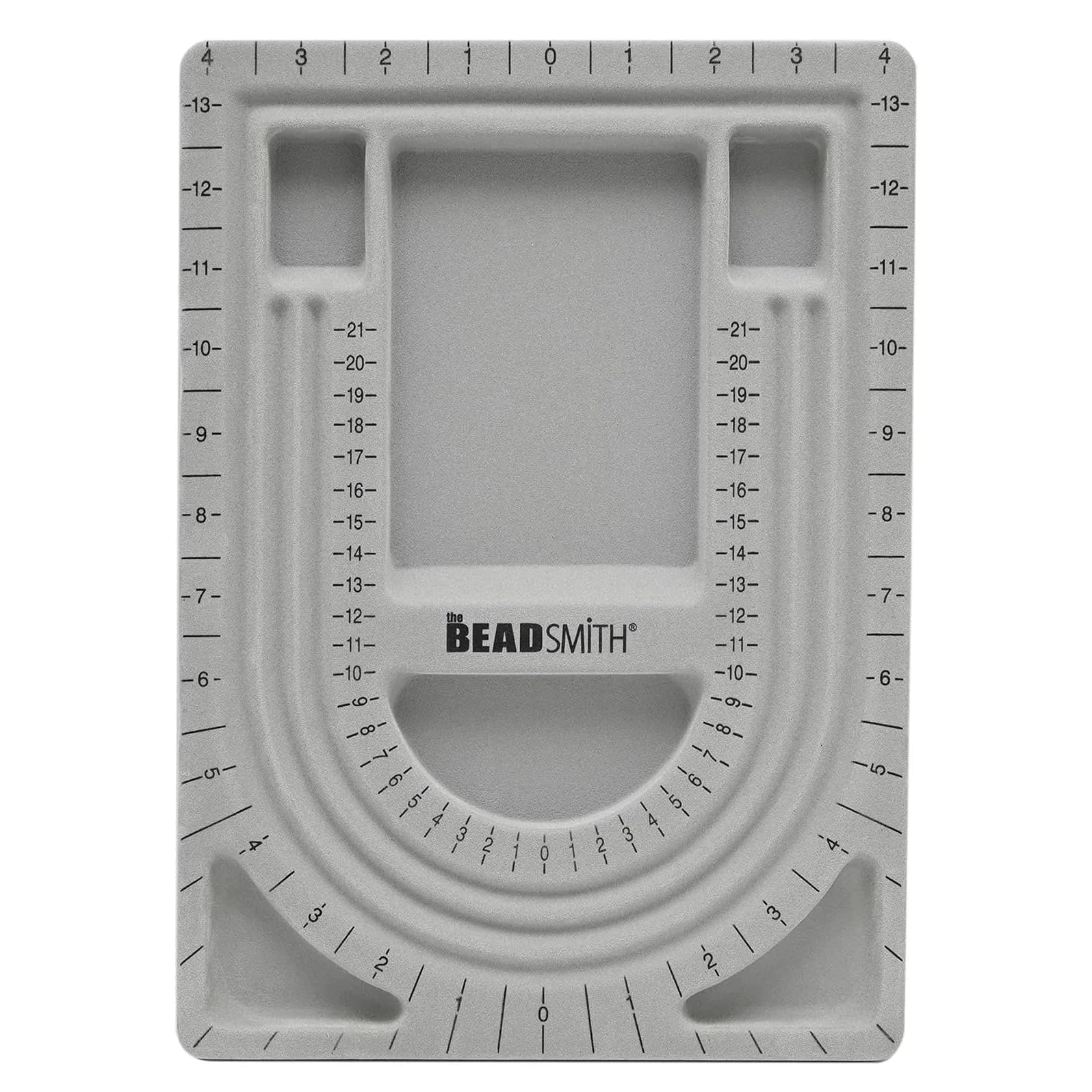 The Beadsmith Mini Bead Board Grey Flocked 17 cm (6.75 in) | Design Necklaces & Bracelets Anywhere — 28" - 3 Channel
