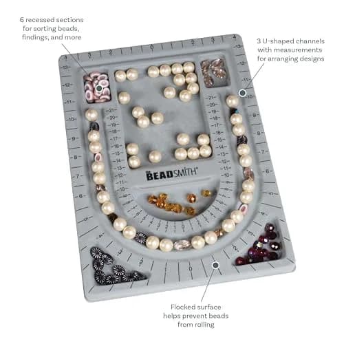 The Beadsmith Bead Board, Grey Flocked | Multi-Channel Jewelry Design Board (70-120c) thumbnail 4