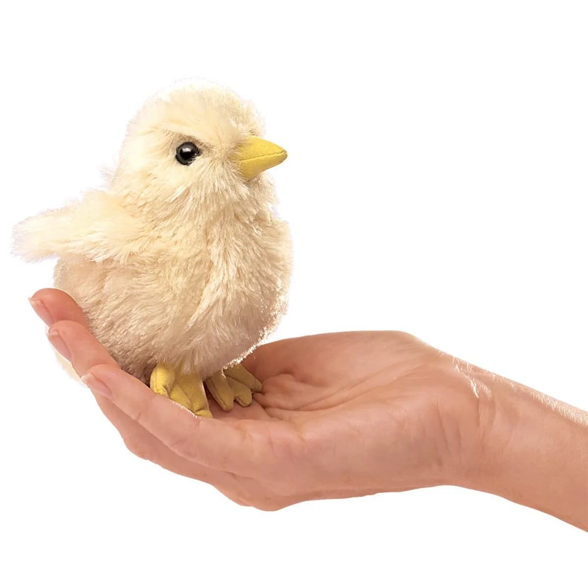 Folkmanis Mini Chick Finger Puppet 7.5cm (3 inches) | Award-Winning Realistic Plush Toy - main product image