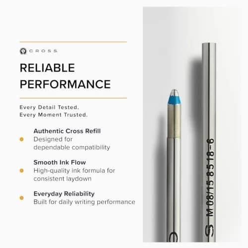Cross Mini Ballpoint Pen Refill, Blue, Medium Point, 2-Pack Set | Smooth Ink Flow, Fade-Resistant thumbnail 4