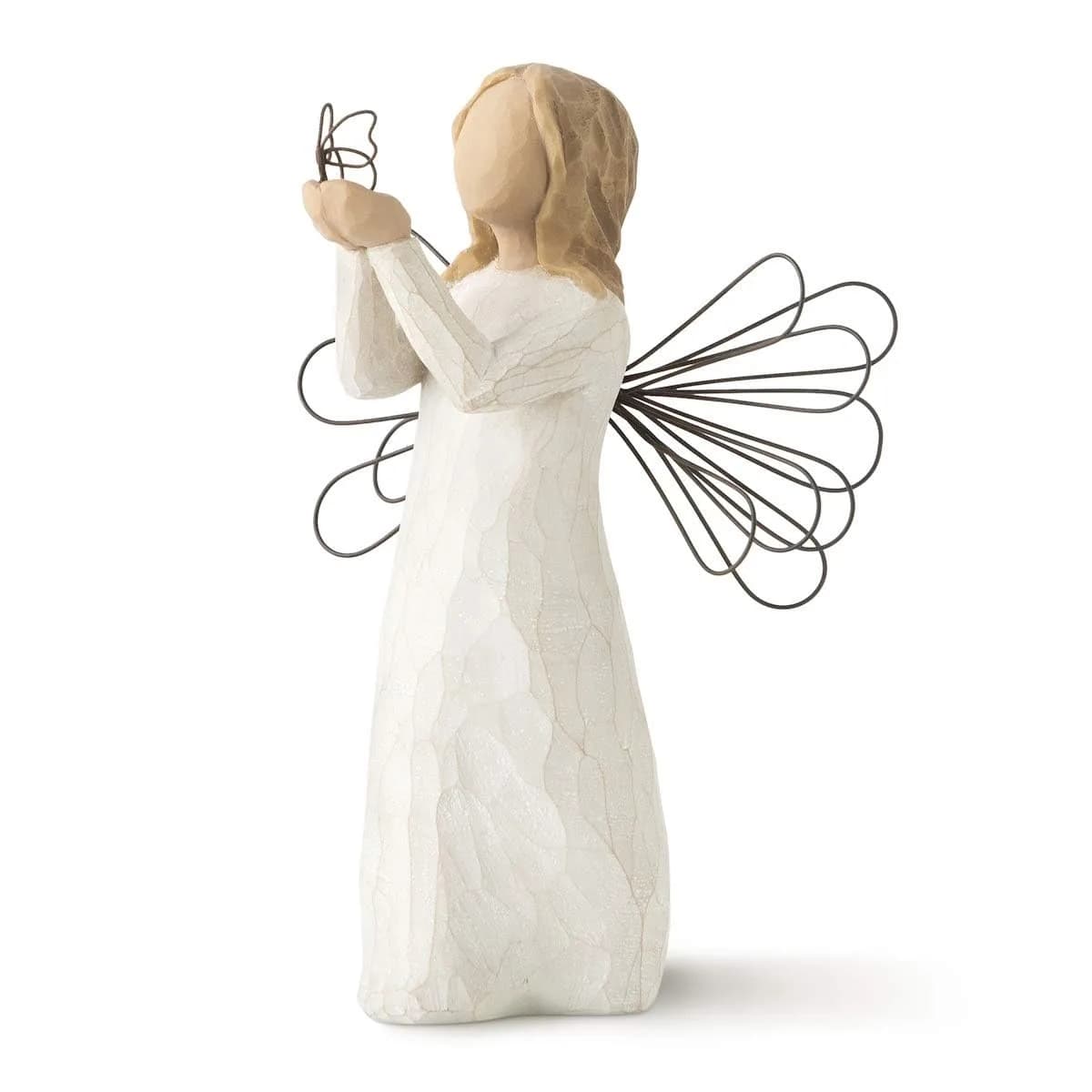 Willow Tree Angel of Freedom Sculpted Hand-Painted Figurine 5x5 in Natural, Inspirational, Hand-Carved