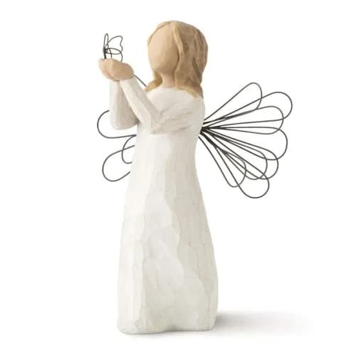 Willow Tree Angel of Freedom Sculpted Hand-Painted Figurine 5x5 in Natural, Inspirational, Hand-Carved thumbnail 1