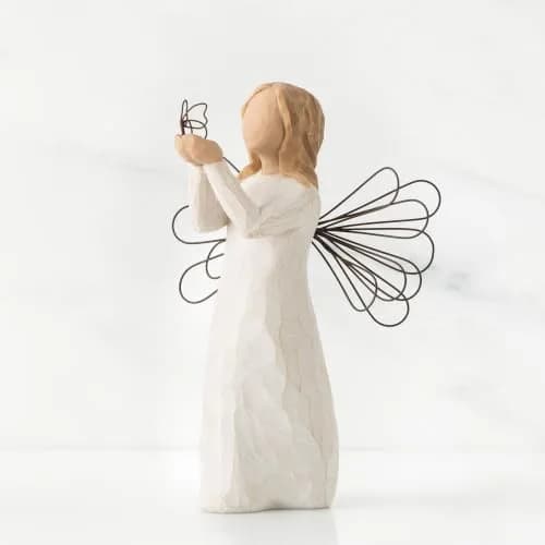 Willow Tree Angel of Freedom Sculpted Hand-Painted Figurine 5x5 in Natural, Inspirational, Hand-Carved thumbnail 2