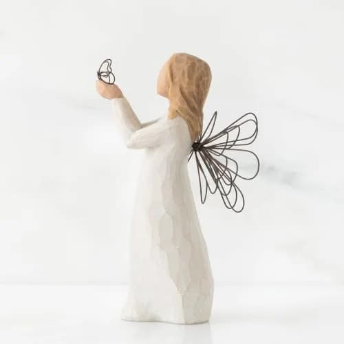 Willow Tree Angel of Freedom Sculpted Hand-Painted Figurine 5x5 in Natural, Inspirational, Hand-Carved thumbnail 3