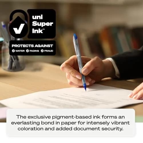 Uni-Ball Vision Elite Rollerball Pens, Bold Point (0.8mm), Black | Leak-Free, Water-Resistant, Smooth Writing thumbnail 8