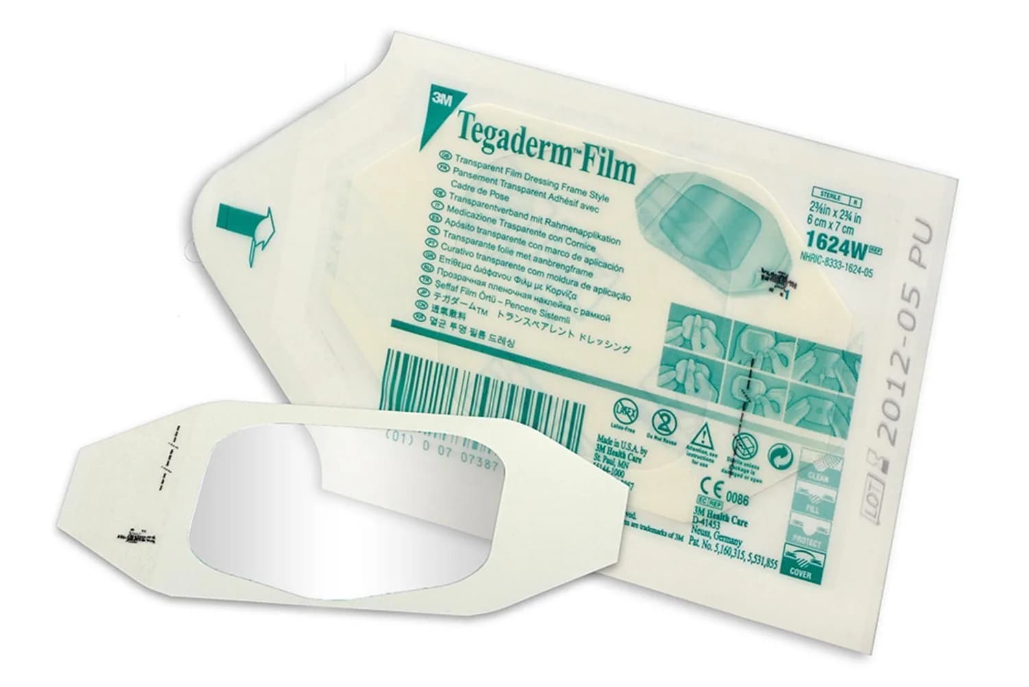 3M Tegaderm 1624W Transparent Film Dressing 6cm x 7cm | Waterproof, Sterile, Breathable, Latex-Free - main product image