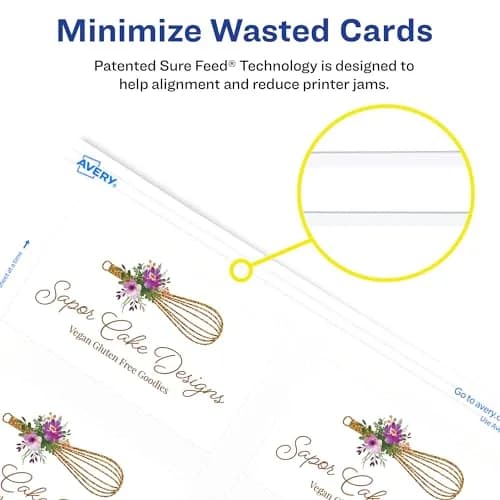 Avery Business Cards 2" x 3.5" Matte White | Clean Edge Laser, 1000 Cards thumbnail 4