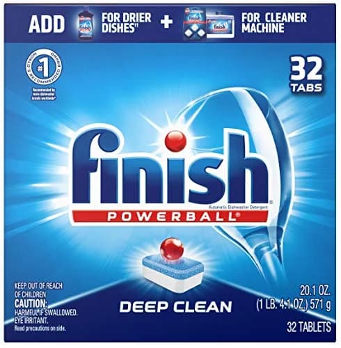 Finish All in 1 Dishwasher Detergent Tablets 32 Count | Powerball Formula for Brilliant Clean & Jet-Dry Shine thumbnail 1