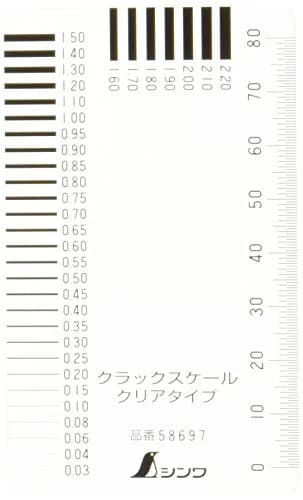 Shinwa Sokutei Crack Scale Clear Type Ruler 9.1 cm (3.6 in) | Precision Measurement for Concrete Cracks thumbnail 1