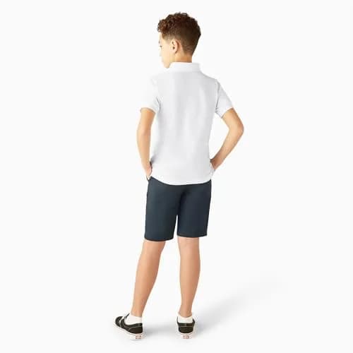 Dickies Big Boys' Short Sleeve Pique Polo Shirt, White, Small (8) | Durable Cotton, Easy Care, Tagless Label thumbnail 5