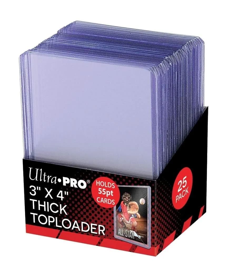 Ultra Pro 3" x 4" Action Packed 55PT Toploader 25ct | Clear rigid PVC card sleeve for collectible cards - main product image