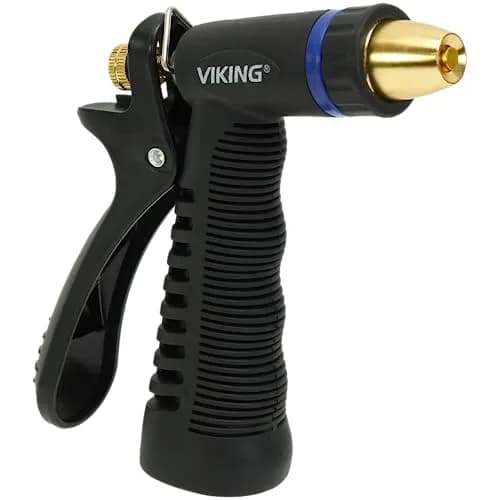 VIKING Heavy Duty Hose Nozzle with Rubberized Handle | Adjustable Water Control for Cars, Home, and Garden thumbnail 1