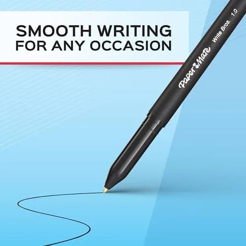 Paper Mate Write Bros. Ballpoint Pens, Black Ink, Medium Point (1.0mm), 60 Count | Smooth Writing Bulk Pack thumbnail 5