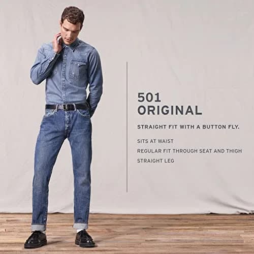 Levi's Men's 501 Original Fit Jeans, Black-Legacy, 32W x 32L | Classic Straight Fit for Everyday Style thumbnail 5