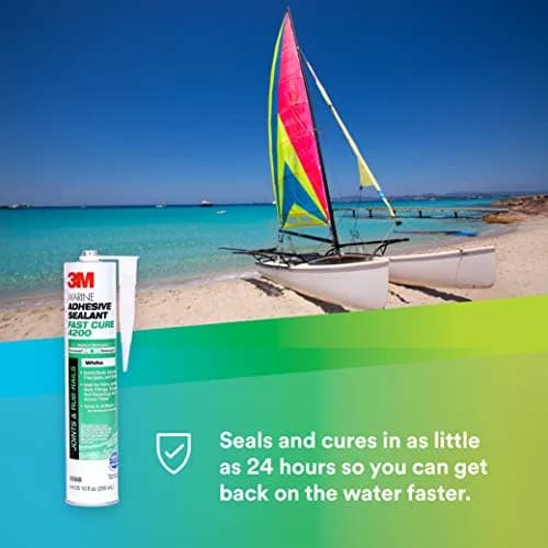 3M Marine Adhesive Sealant Fast Cure 4200FC, White, 295 mL (10 fl oz) | Bonds Above & Below Waterline thumbnail 2