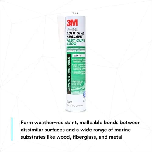 3M Marine Adhesive Sealant Fast Cure 4200FC, White, 295 mL (10 fl oz) | Bonds Above & Below Waterline thumbnail 3