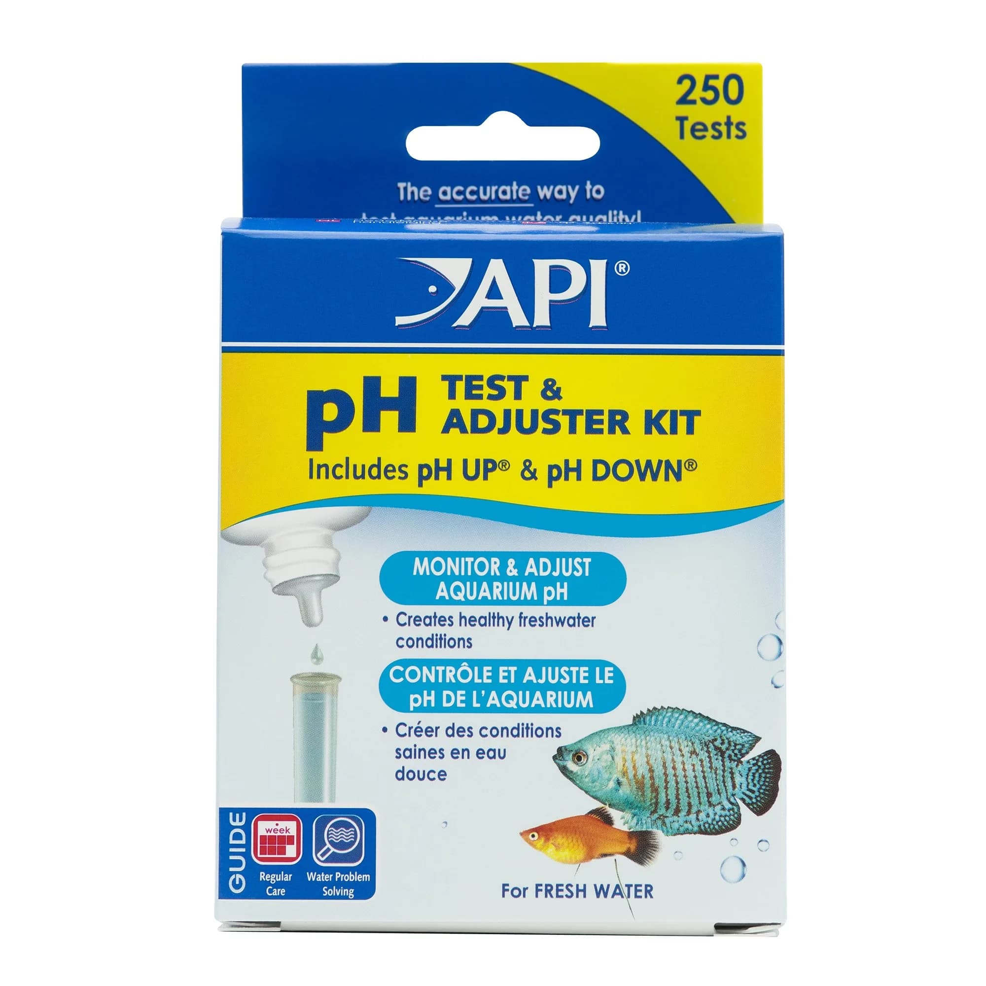 API Calcium Test Kit Saltwater Aquarium Water 1-Count Test Kit | Measures Calcium Levels as Low as 20mg/L — pH & Adjuster