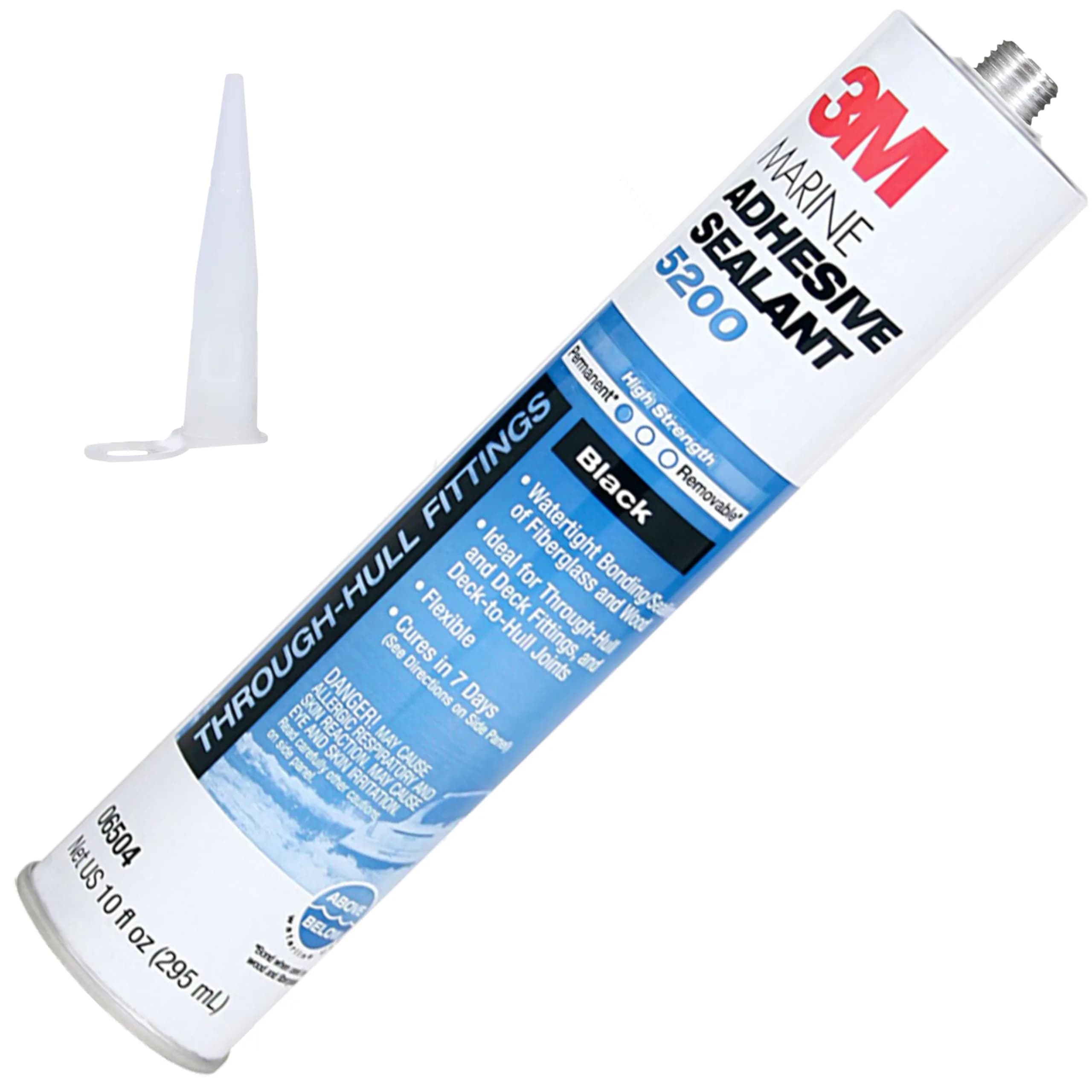 3M Marine Adhesive Sealant 5200 Black 10 fl oz (295.7 ml) | Permanent Bonding & Sealing for Boats & RVs - main product image