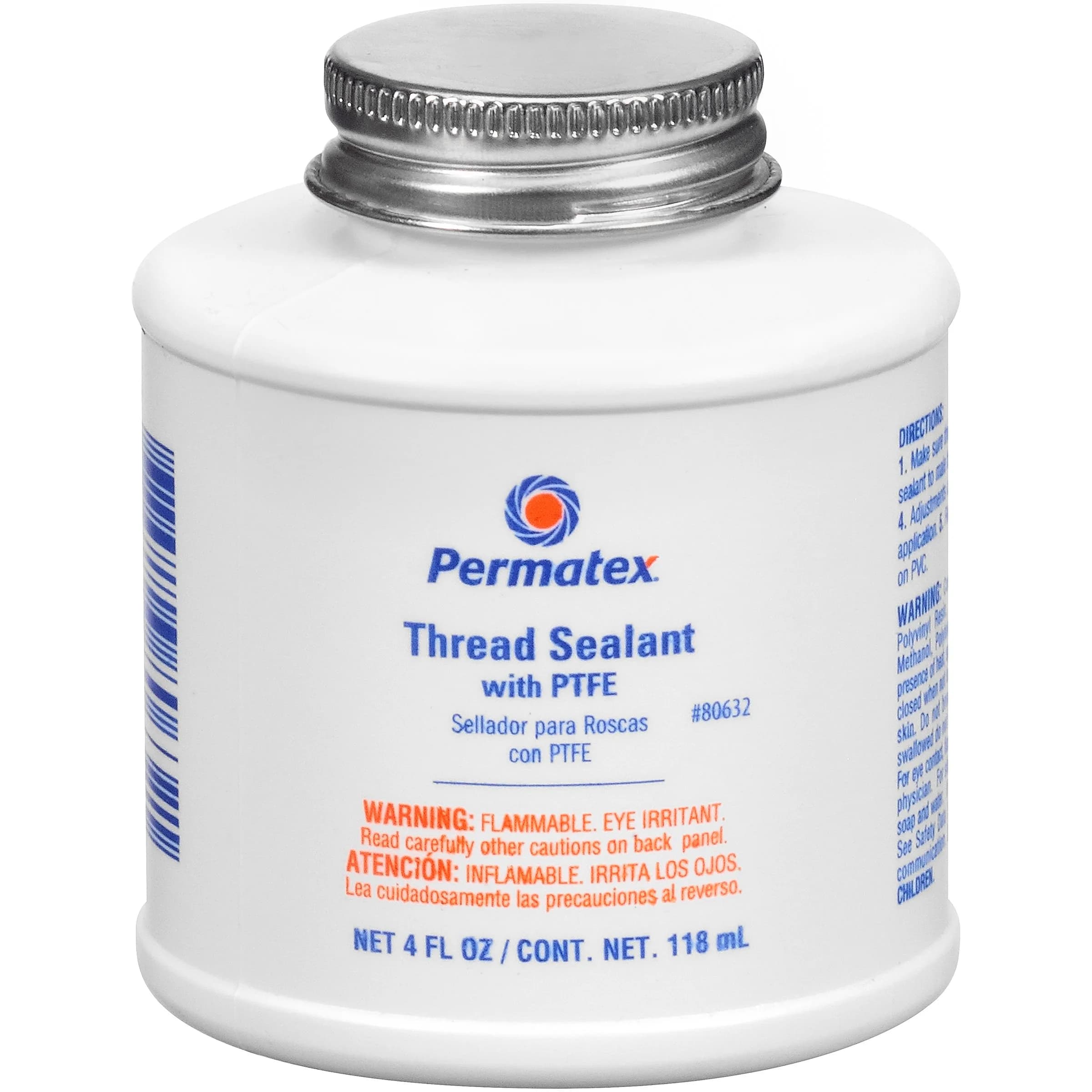 Permatex Thread Sealant with PTFE 4 oz. | Pressure-Resistant, Temperature Range -18°C to 149°C, Pack of 12