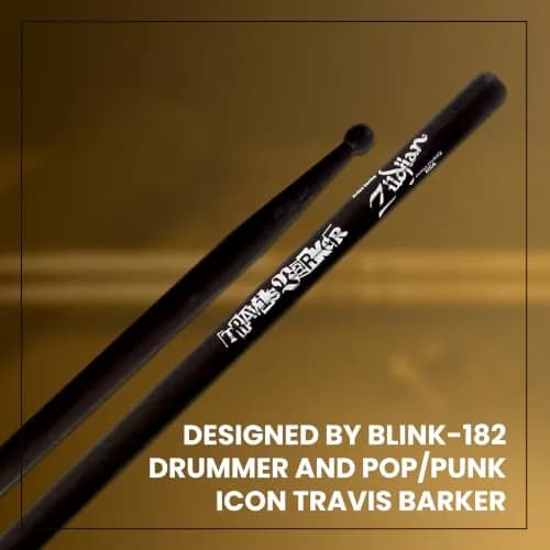 Zildjian Travis Barker Black Artist Series Drumsticks 41.6 cm (16.38 in) | Designed for Aggressive Playing thumbnail 4