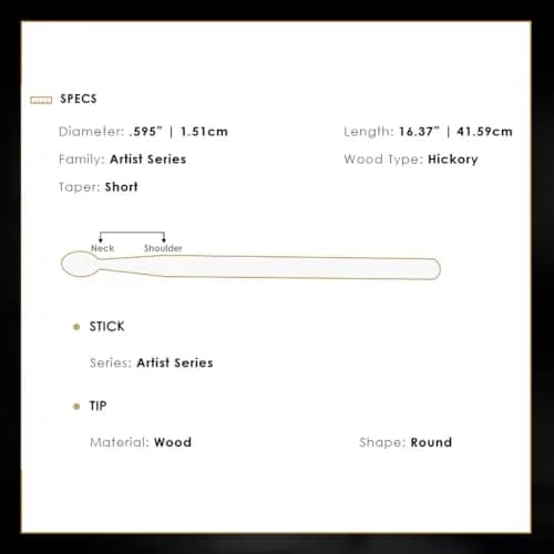 Zildjian Travis Barker Black Artist Series Drumsticks 41.6 cm (16.38 in) | Designed for Aggressive Playing thumbnail 6