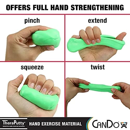 CanDo TheraPutty Standard Hand Exercise Putty 170g (6 oz) Medium Resistance | Strengthens Hands & Improves Motor Skills thumbnail 3