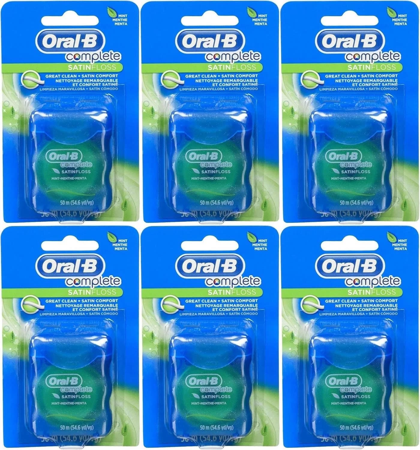Oral-B Satin Mint Dental Floss 54 Yards | Satin Ribbon Texture for Comfortable Flossing - main product image