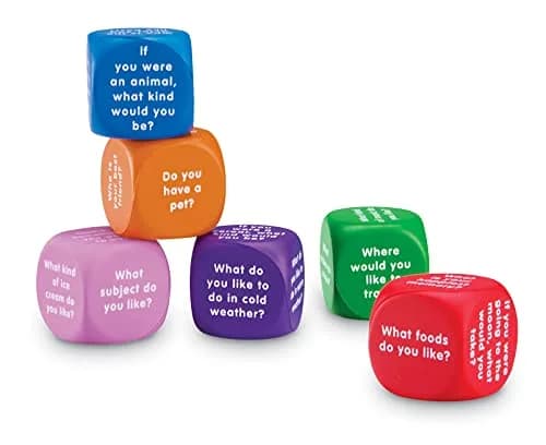 Learning Resources Conversation Cubes -Ages 6+, Foam Cubes for Social Emotional Learning, School Counselor Supplies, Speech Therapy Toys, Ice Breaker Cubes, Teacher Must Haves, 6 Pieces thumbnail 4
