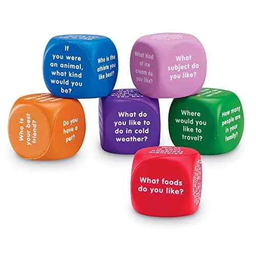 Learning Resources Conversation Cubes -Ages 6+, Foam Cubes for Social Emotional Learning, School Counselor Supplies, Speech Therapy Toys, Ice Breaker Cubes, Teacher Must Haves, 6 Pieces thumbnail 6