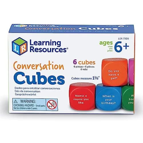 Learning Resources Conversation Cubes -Ages 6+, Foam Cubes for Social Emotional Learning, School Counselor Supplies, Speech Therapy Toys, Ice Breaker Cubes, Teacher Must Haves, 6 Pieces thumbnail 2