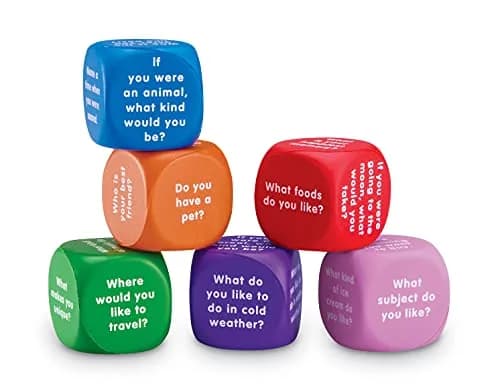 Learning Resources Conversation Cubes -Ages 6+, Foam Cubes for Social Emotional Learning, School Counselor Supplies, Speech Therapy Toys, Ice Breaker Cubes, Teacher Must Haves, 6 Pieces thumbnail 3