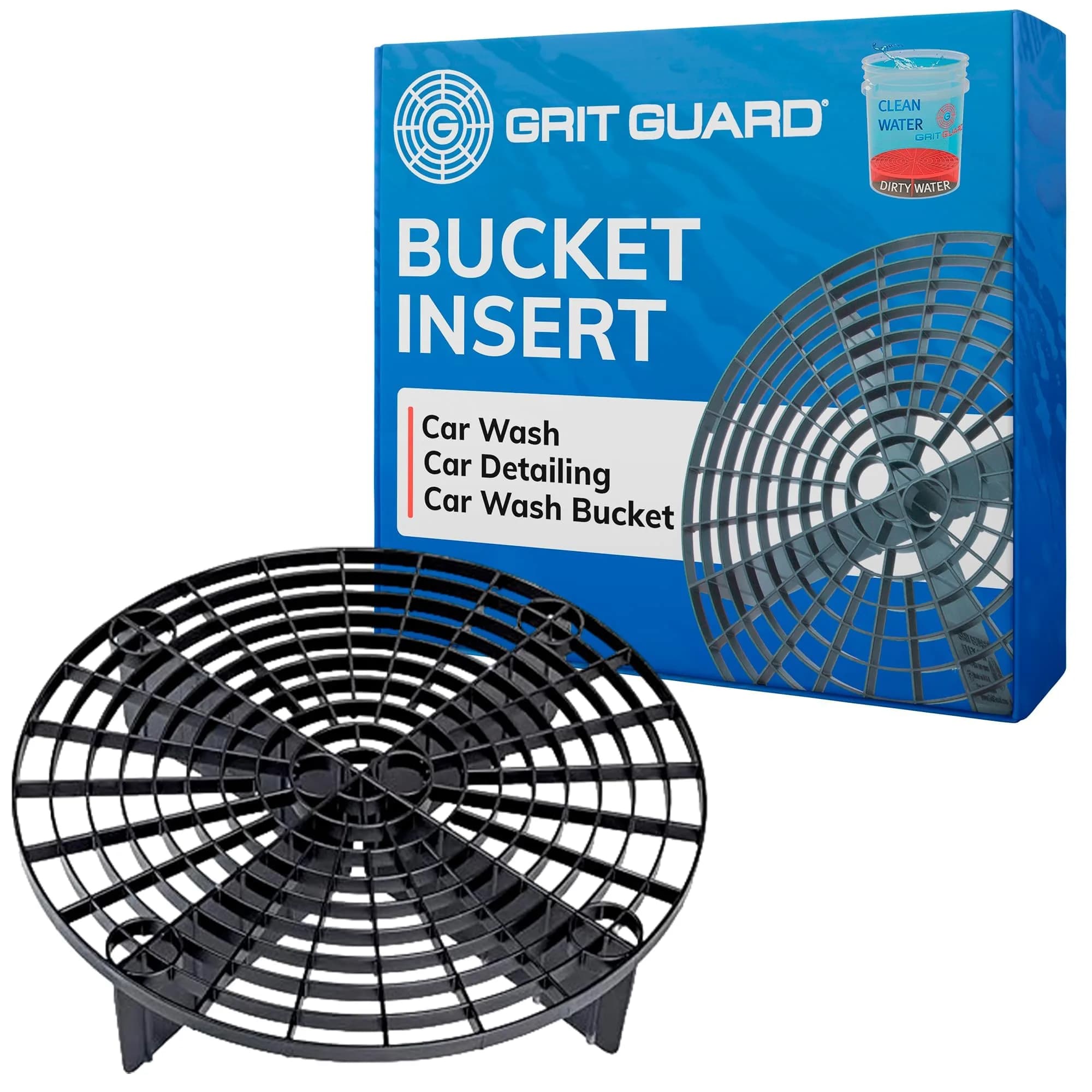 Grit Guard Original Red Bucket Insert 10" Diameter for 3.5-6 Gallon Buckets | Scratch-Free Car Washing — Black