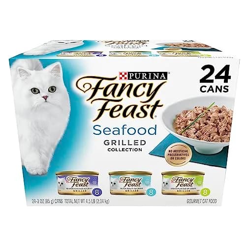 Purina Fancy Feast Grilled Seafood Wet Cat Food 3 oz Cans (24-Pack) | Variety Pack with Real Seafood in Savory Gravy thumbnail 1