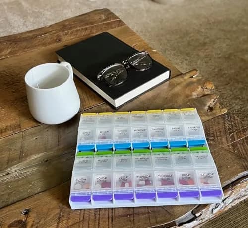 Ezy Dose Weekly Pill Organizer 4x a Day, 7-Day, 2XL | Large Compartments for Meds & Vitamins thumbnail 4