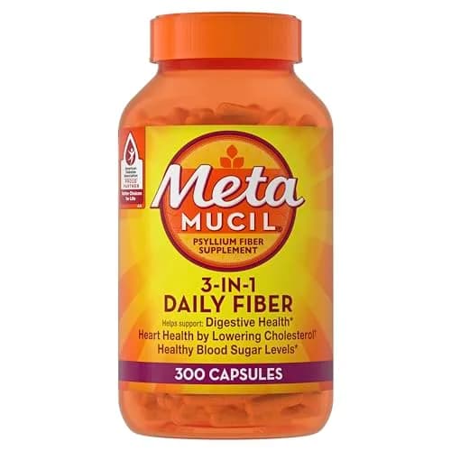 Metamucil Psyllium Husk Fiber Capsules 300 Count | Supports Digestive Health, Heart Health, and Healthy Blood Sugar Levels thumbnail 8