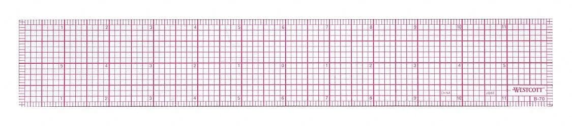 Westcott B-70 Graph Beveled Ruler 30cm (12 in) | Precision Measuring Tool for Students & Professionals
