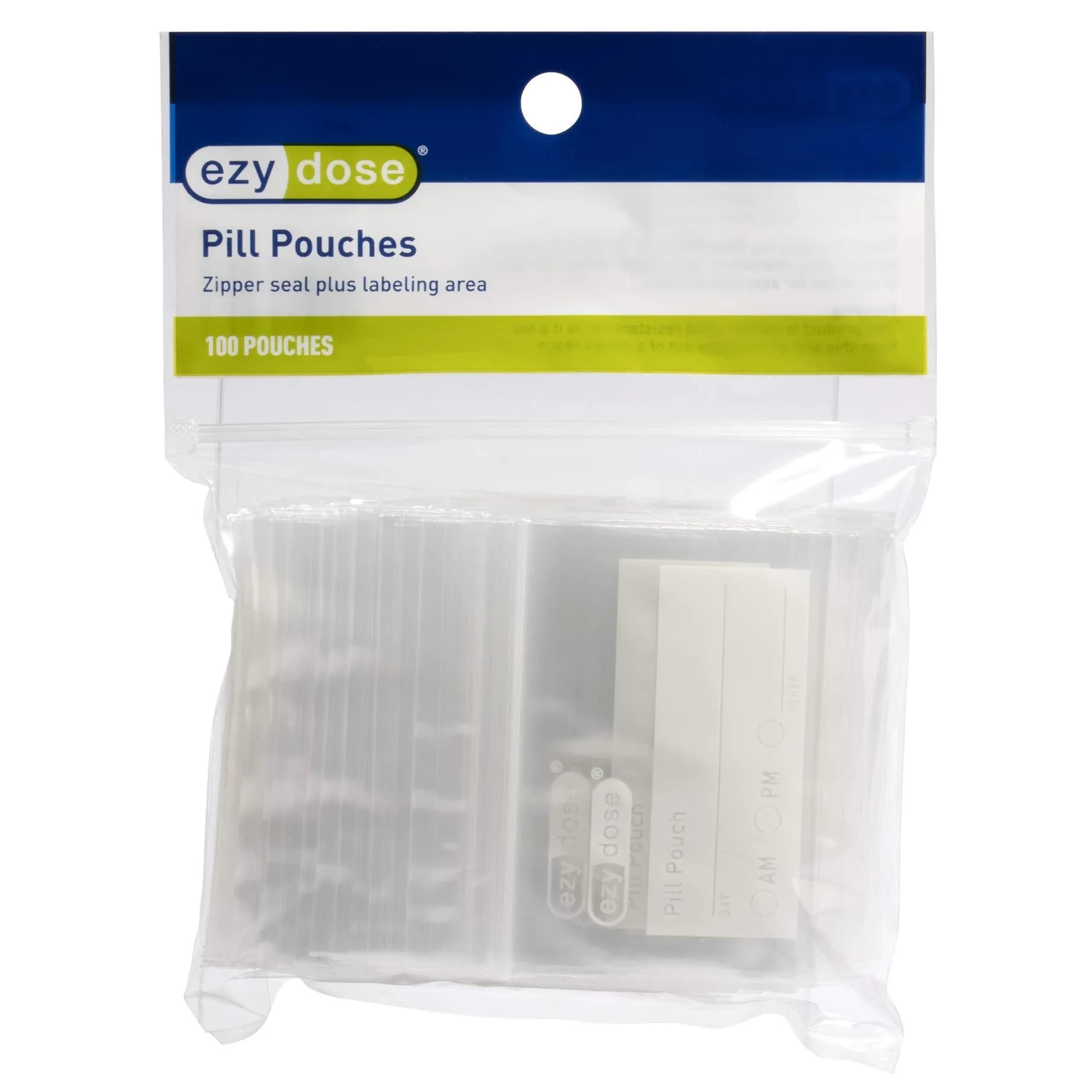 EZY DOSE Disposable Pill Pouches 100 Count (Pack of 1) | Zippered Seal Baggies for Travel & Daily Use - main product image