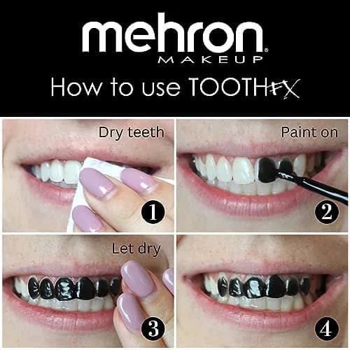 Mehron Makeup Tooth FX - BLACK | Special FX Tooth Paint for Halloween & Cosplay thumbnail 6