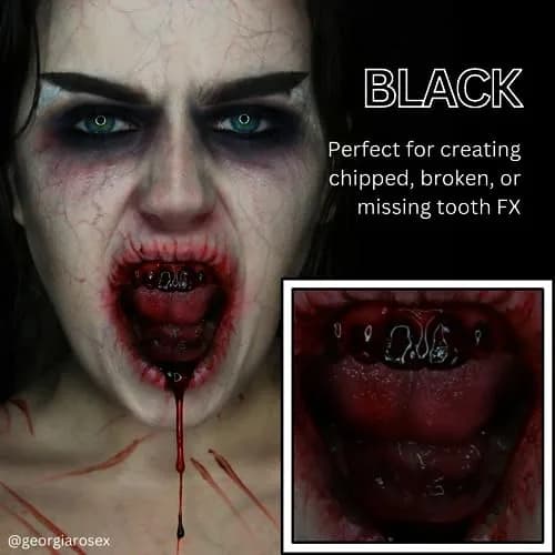 Mehron Makeup Tooth FX - BLACK | Special FX Tooth Paint for Halloween & Cosplay thumbnail 3