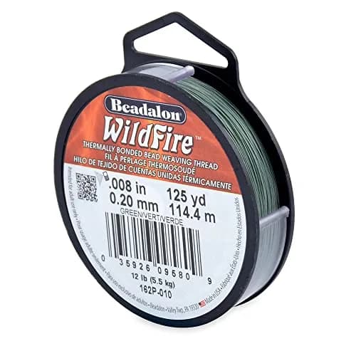 Beadalon Wildfire Beading Thread Green 0.008" (125 yd / 114 m) | 10 lb Break Strength Nylon Cord thumbnail 1