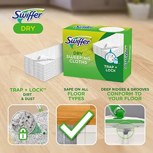 Swiffer Sweeper Dry Sweeping Pad Refills with Febreze Lavender Vanilla & Comfort Scent, 32 Count | Traps & Locks Dirt for Multi-Surface Floors thumbnail 2