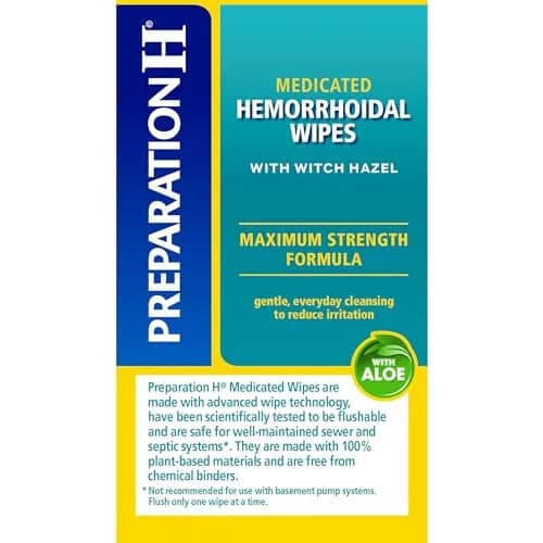 Preparation H Hemorrhoid Flushable Wipes with Witch Hazel 96 Count | Medication thumbnail 9