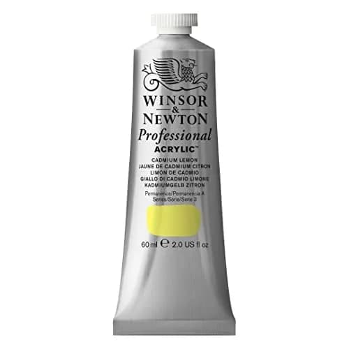 Winsor & Newton Professional Acrylic Paint Cadmium Lemon 60ml (2 Fl Oz) | ASTM D4236 Certified Opaque thumbnail 1
