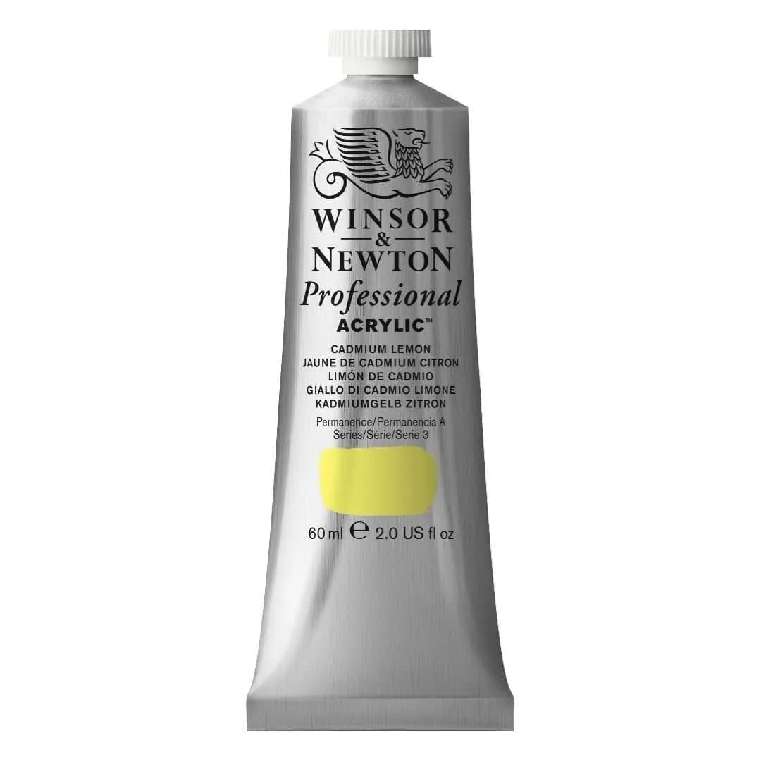 Winsor & Newton Professional Acrylic Paint Titanium White 200ml (6.75 Fl Oz) | ASTM D4236 Certified — Cadmium Lemon / 2-oz Tube