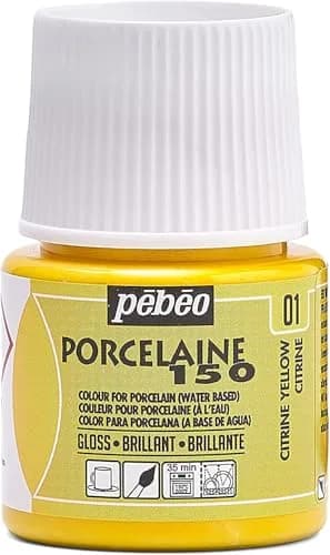 Pebeo Porcelaine 150 China Paint 45ml (1.5 Fl Oz) Citrine Yellow | Bake for Permanent, Dishwasher-Safe Finish thumbnail 1
