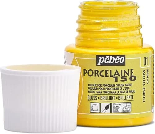 Pebeo Porcelaine 150 China Paint 45ml (1.5 Fl Oz) Citrine Yellow | Bake for Permanent, Dishwasher-Safe Finish thumbnail 2