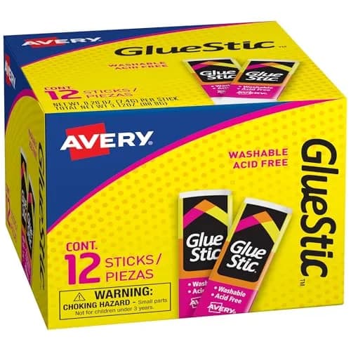Avery Bonding Adhesives Glue Stick 0.26 Oz. | Washable, Permanent, Acid-Free for Crafts & School Projects thumbnail 1